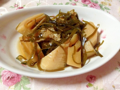 切り昆布と筍の煮物